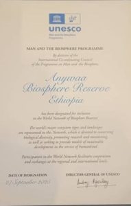 Read more about the article UNESCO MAB meeting in Hangzhou, China Designated Anywaa Biosphere Reserve of Ethiopia as the World Network of Biosphere Reserve.